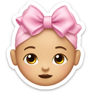 newborn with pink bow sticker