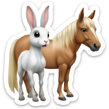 rabbit and horse baby sticker