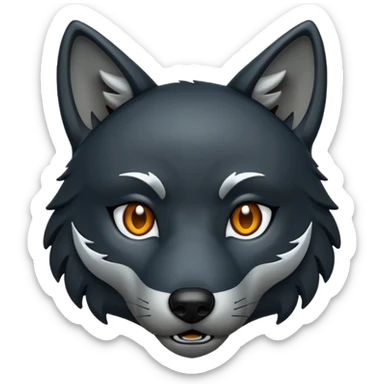 Black Wolf emojis sticker