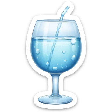 GLASS WITH FIZZ WATER sticker