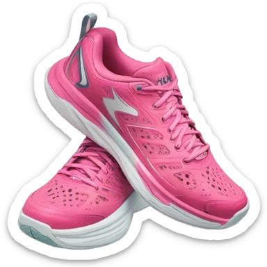 Pink hoka tennis shoes sticker