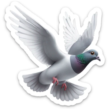 Pair Pigeon flying opposite with white colour  sticker