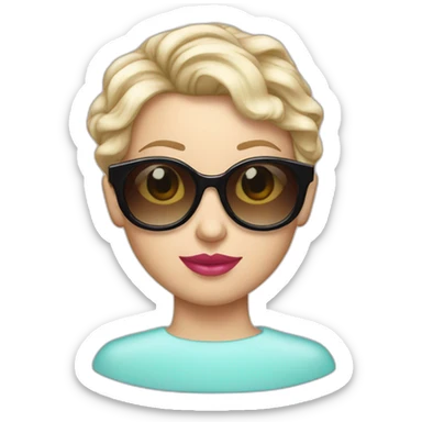 white girl sunglasses shorthair bubble gum sticker