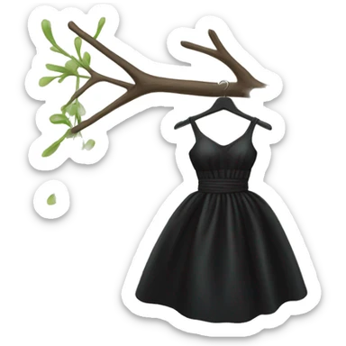 black dress on hanger sticker