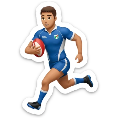 Rugby player with ball running sticker