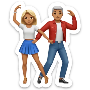 a couple dancing rock  sticker