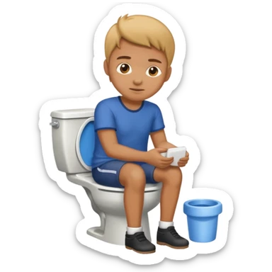 Pooping on a toilet sticker