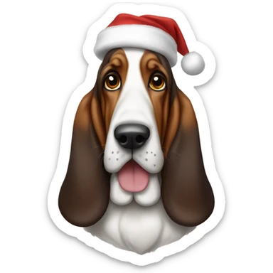 Basset hound christmas sticker