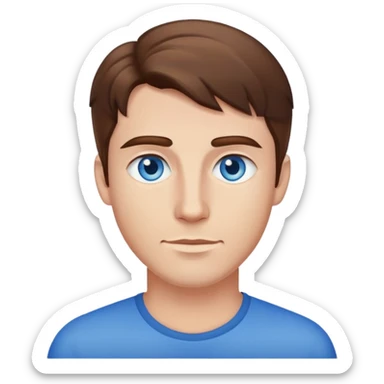 Brown haired blue eyed man  sticker