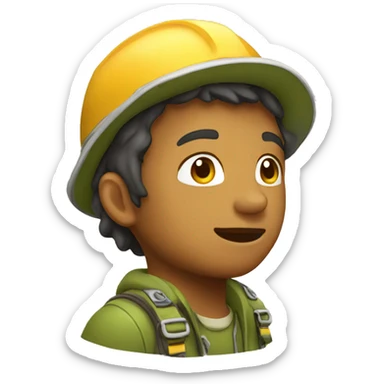 Climbing scout relief side profile style of emoji sticker