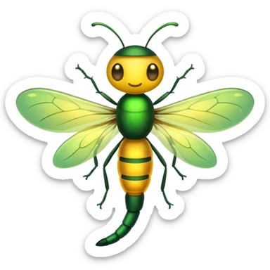 cartoon firefly with glowing tail sticker
