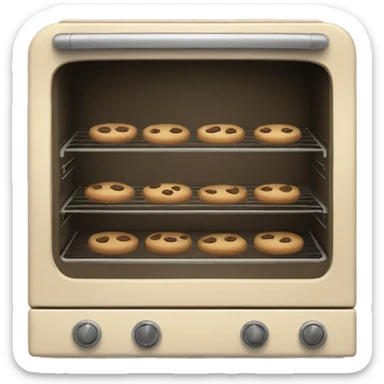 Beige oven with cookies sticker