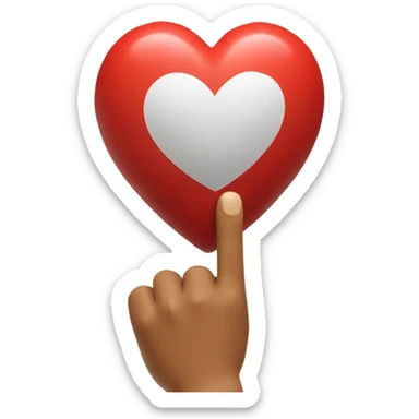 Throwing a heart emoji with hand sticker
