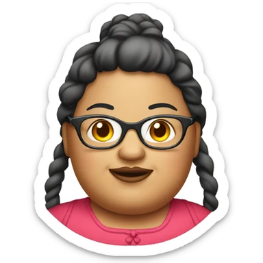 Fat lady with a bib and glasses  sticker