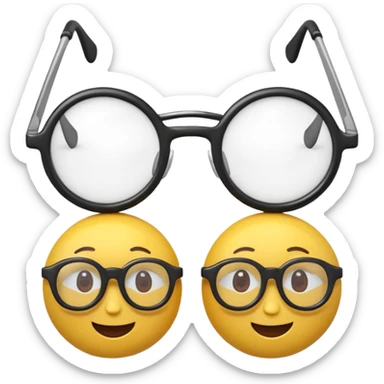 Cartoon 3D render, emojis 👓  as cute 3D objects, Pixar-style,  sticker