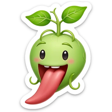 Tongue → tiny vine sprout (playful/sexy) sticker