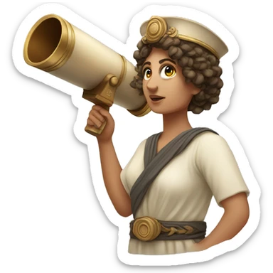 Ancient Greek female ship captain with a telescope sticker