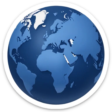 Minimalist Earth globe with continents shaped precisely to form the number 812, clean simple design, iOS style sticker