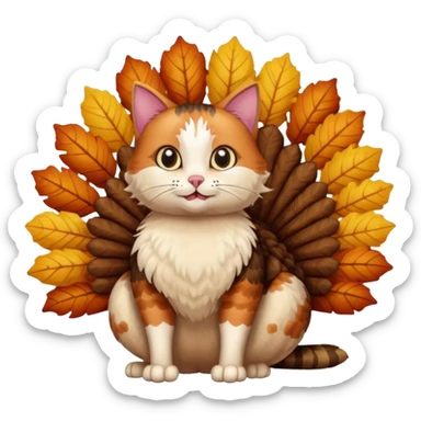 Thanksgiving turkey cat sticker