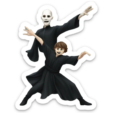 Voldemort and Harry dancing sticker