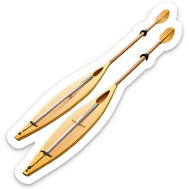 An icon showing a close-up of crossed oars, a sleek racing shell, and rippling water, symbolizing rowing. The design includes droplets in motion and a streamlined boat tip cutting through waves. Transparent background emphasizes strength, precision, and the spirit of competitive rowing sticker