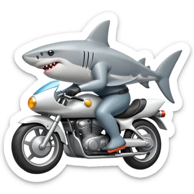 Shark riding a motorcycle  sticker
