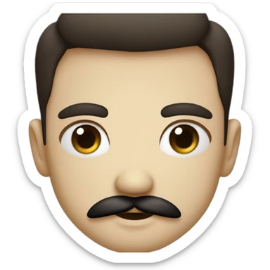 Little men with black mustach how have square form sticker