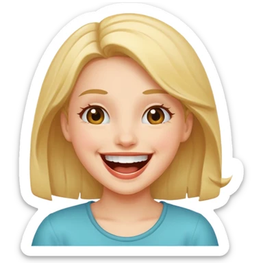 girl excited she got the job  sticker