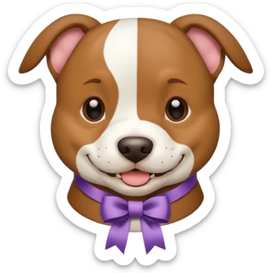 pitbull with head ribbon  sticker