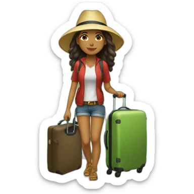 colombian girl traveller sticker