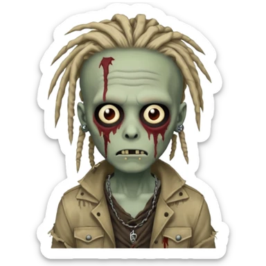 Zombie boy with dreads sticker