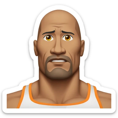 dwayne johnson in tanktop serious face from waist sticker