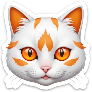 gato blanco con naranja y con un ojo solo sticker