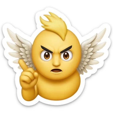 Make the angry emoji flicking off wings sticker