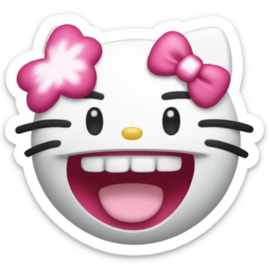 hello kitty laughing cutely sticker