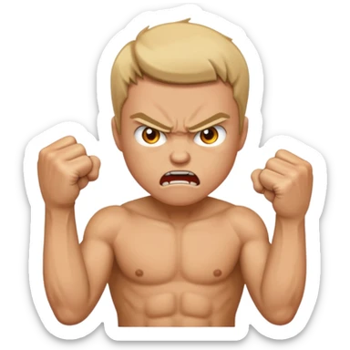 Angry face with fists  sticker