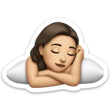 Brunette woman dreaming and drooling sticker