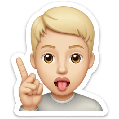 Tongue out middle finger eye roll sticker