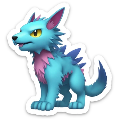 cute kawaii cool edgy colorful Digimon-Fakemon-animal full body sticker