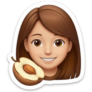 brown haired girl on a cheatnut hporse smiling' sticker