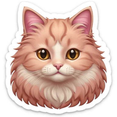 Rose gold fluffy cat  sticker