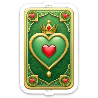 GREEN VALENTINES TAROT CARD DECK WITH HEART ON IT sticker
