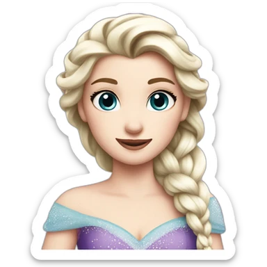 elsa wearing a purple dress sticker