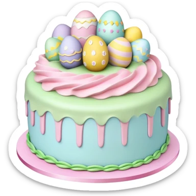 Pastel decorative Easter cake sticker