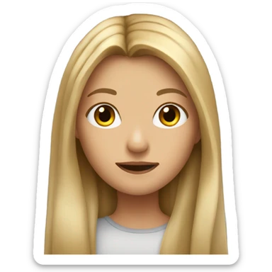 A girl with long dirty blonde hair very long hair sticker