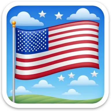 American flag with stars on bottom sticker