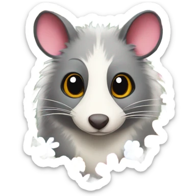 possum with flowers sticker