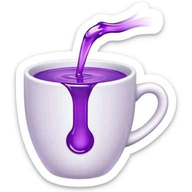 white cup with purple substance in it sticker