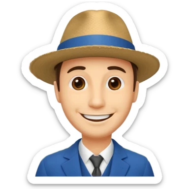 Homme. Créole réunionnais avec chapeau tour effeil sticker