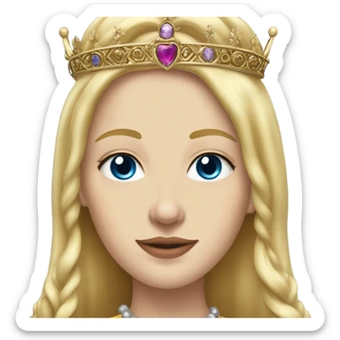 Queen Jane tudor England long blonde hair crown pretty detail sticker
